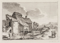 KG 13704
<br/>
XII Gezichten op versch. plaatsen, watermolen en sluis (2)
<br/>
<em>Weirotter, François Edmund (1730-1771)</em>